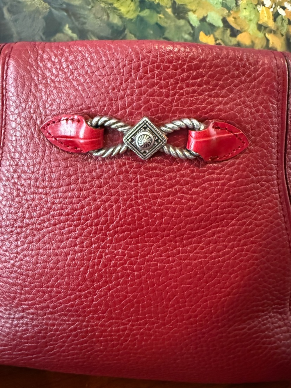 Brighton Soft Red Pebbled Leather Shoulder Bucket Bag w/ OG Charm | Vintage - Picture 6 of 16